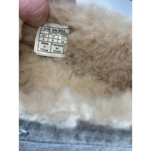 UGG Ansley Women's 8 Light Gray Suede Slippers Water Resistant Slip On Moccasins - Picture 9 of 14